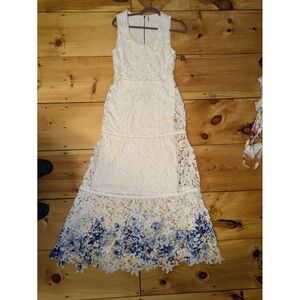 ELIE TAHARI ombre lace Maxi Dress Gown beach bridal resort elevated boho size 8